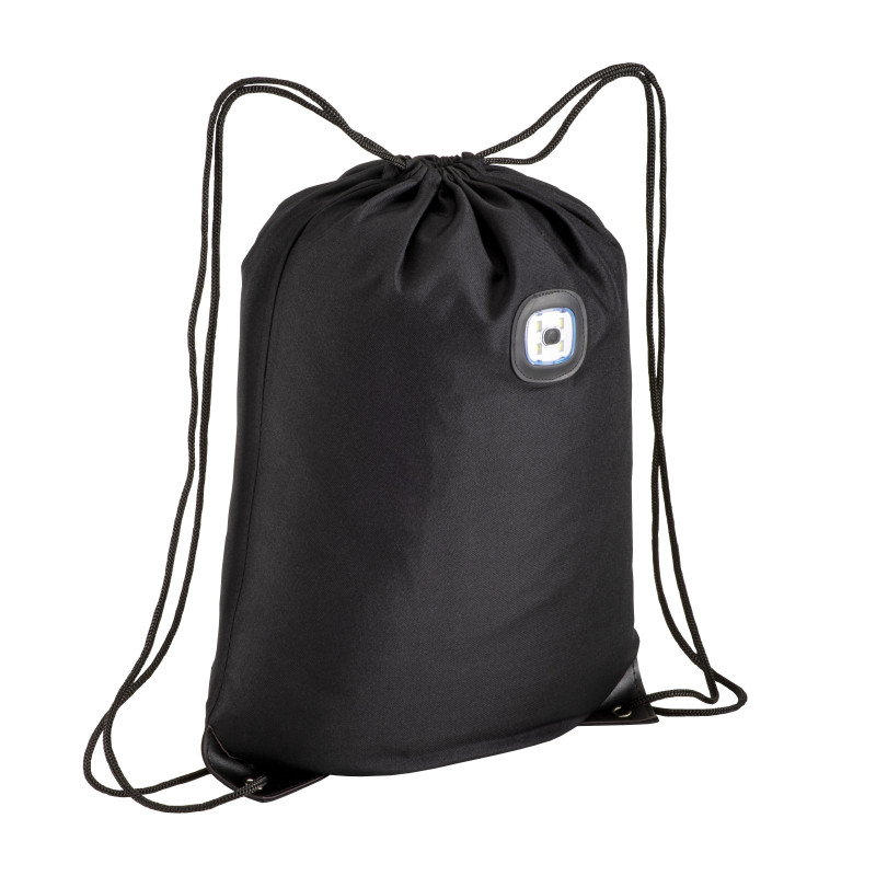 Mochila de poliéster 300T con luz LED COB, esquinas reforzadas