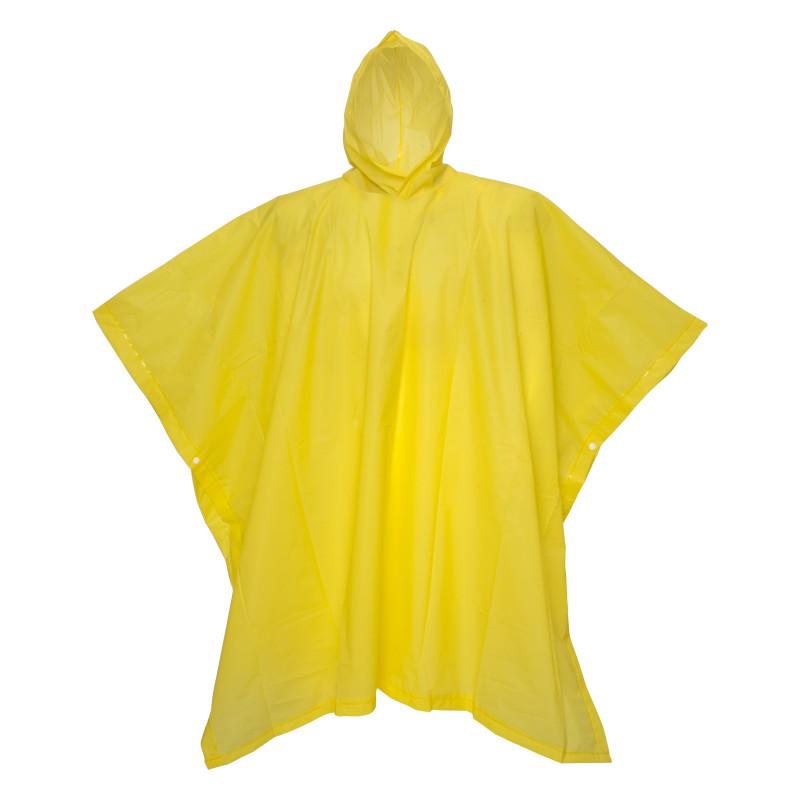 Poncho impermeable de PEVA reciclado. Embutido en bolsa de PET reciclado