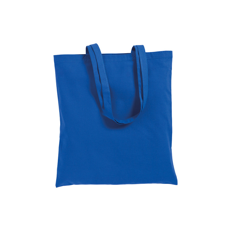 Bolsa shopper de color liso en algodón reciclado de 140 g/m2. Certificado GRS