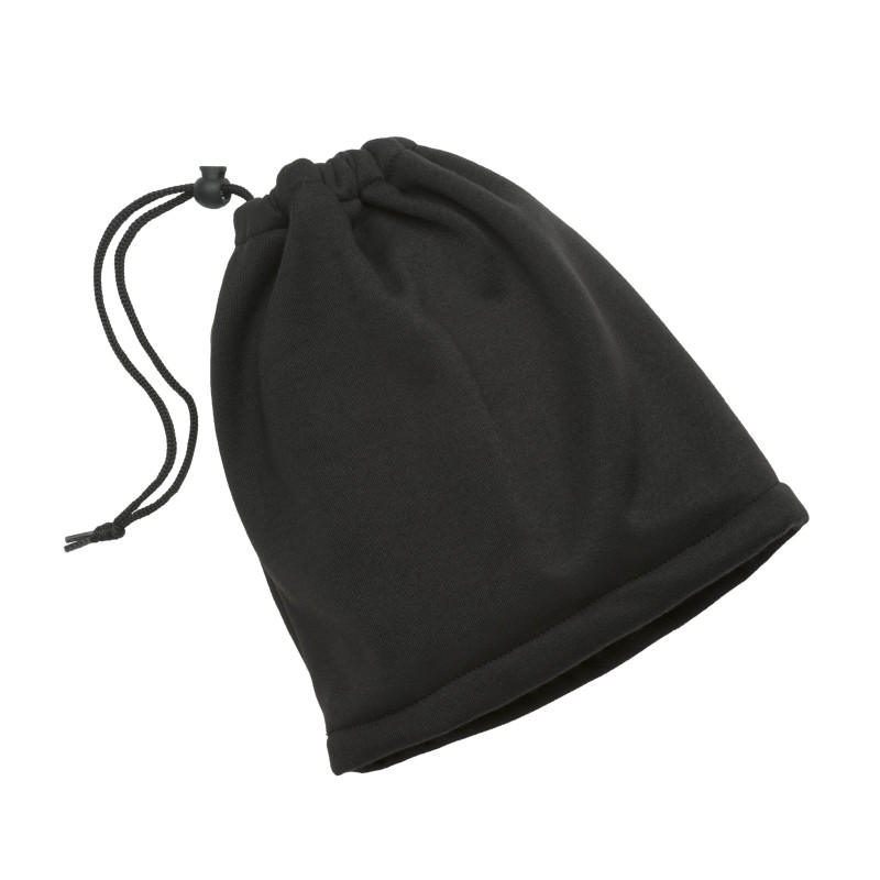 Calentador de cuello de poliéster de 210 g/unidad. Con cordón que lo convierte en gorro