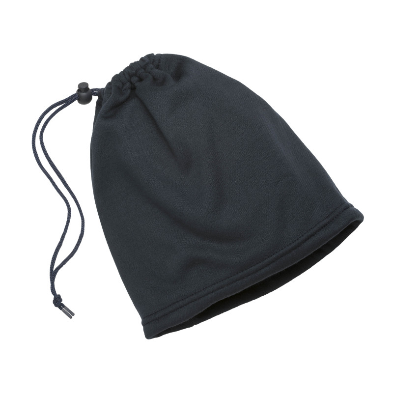 Calentador de cuello de poliéster de 210 g/unidad. Con cordón que lo convierte en gorro