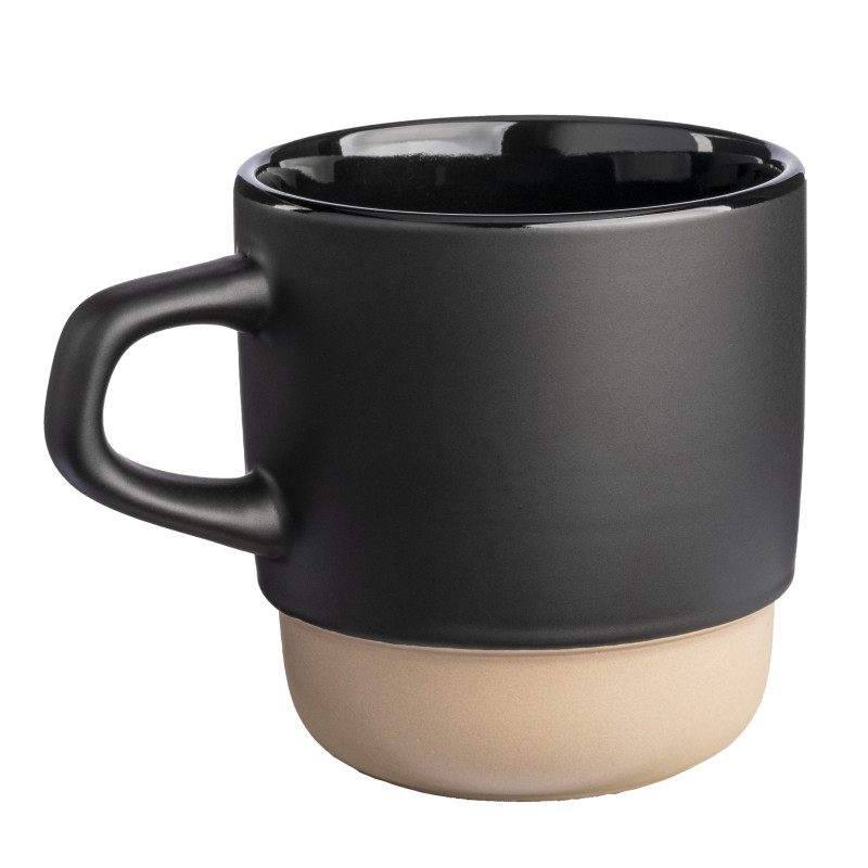 Taza de cerámica de 320 ml. Apilable. Con exterior mate e interior pulido