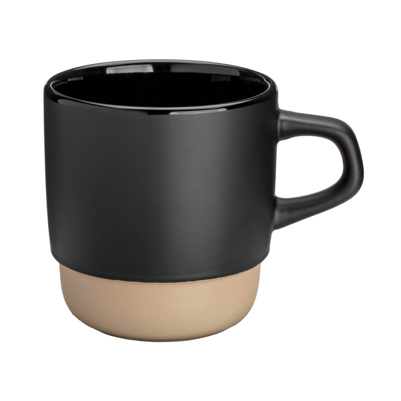 Taza de cerámica de 320 ml. Apilable. Con exterior mate e interior pulido