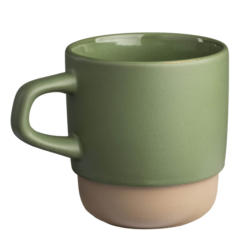 Taza de cerámica de 320 ml. Apilable. Con exterior mate e interior pulido