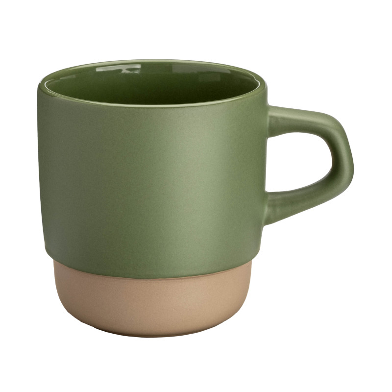 Taza de cerámica de 320 ml. Apilable. Con exterior mate e interior pulido