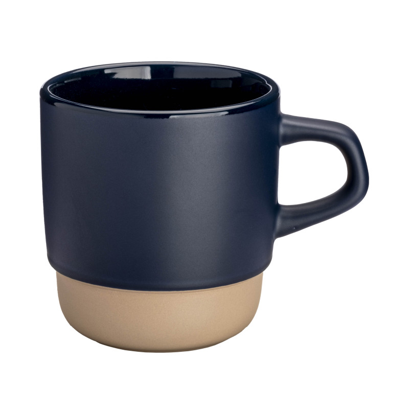 Taza de cerámica de 320 ml. Apilable. Con exterior mate e interior pulido