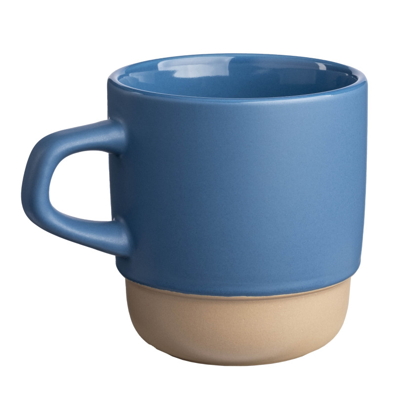 Taza de cerámica de 320 ml. Apilable. Con exterior mate e interior pulido