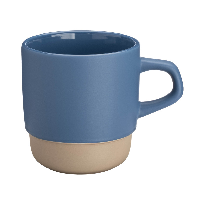 Taza de cerámica de 320 ml. Apilable. Con exterior mate e interior pulido