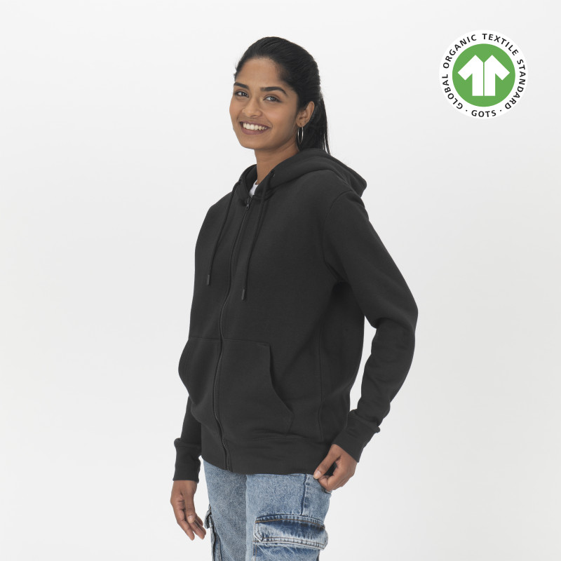 Sudadera unisex de tejido orgánico de 280 g/m2 (80% algodón orgánico y 20% poliéster recic