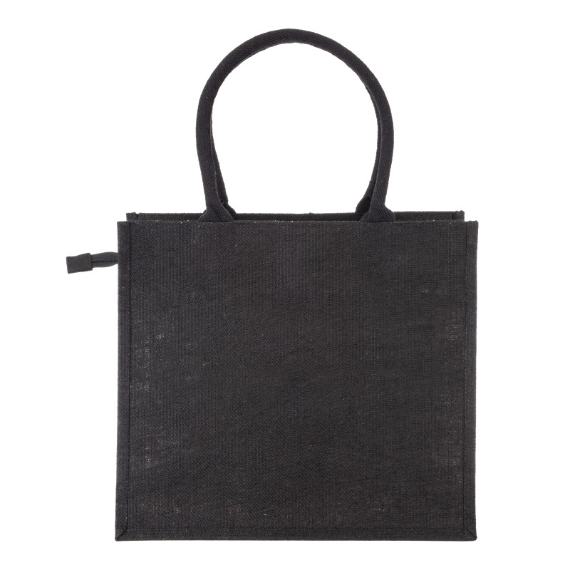 Bolsa de yute con asas de algodón. Equipada con cierre de cremallera