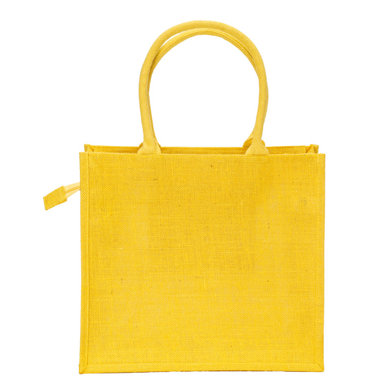 Bolsa de yute con asas de algodón. Equipada con cierre de cremallera