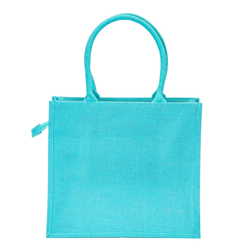 Bolsa de yute con asas de algodón. Equipada con cierre de cremallera