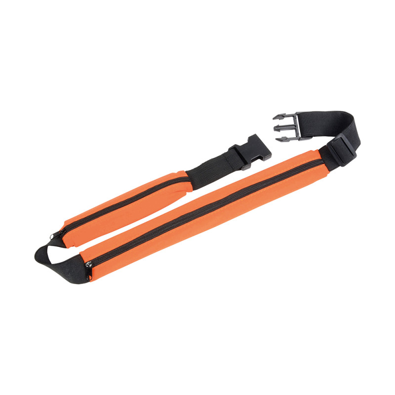 Funda delgada con 2 bolsillos de malla con correa elástica y ajustable
