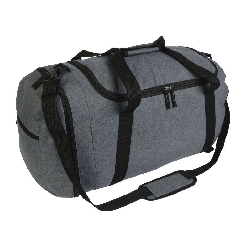 Bolsa deportiva de poliéster de dos tonos con tiras extraíbles y bolsillo porta botas