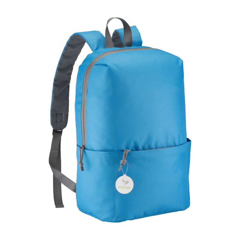 Mochila de 4 bolsillos de poliéster sin PVC con cuatro bolsillos, espalda ajustable