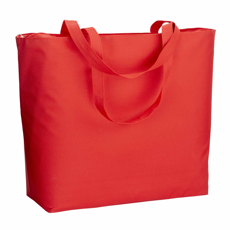 Bolso de playa en poliéster 300D con asas largas