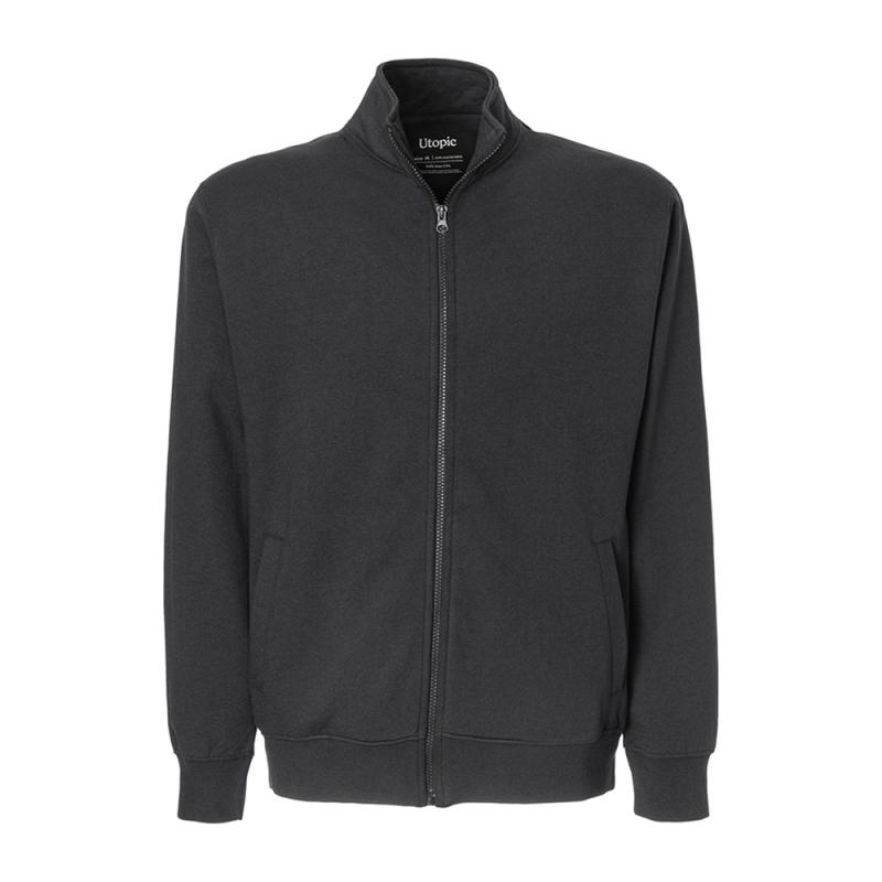 Sudadera unisex con cremallera en tejido 100% regenerado de 280 g/m2
