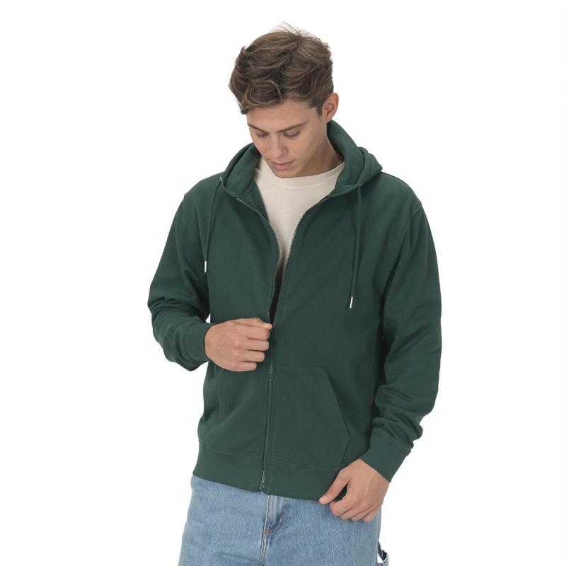 Tejido 100% regenerado. Sudadera unisex con capucha