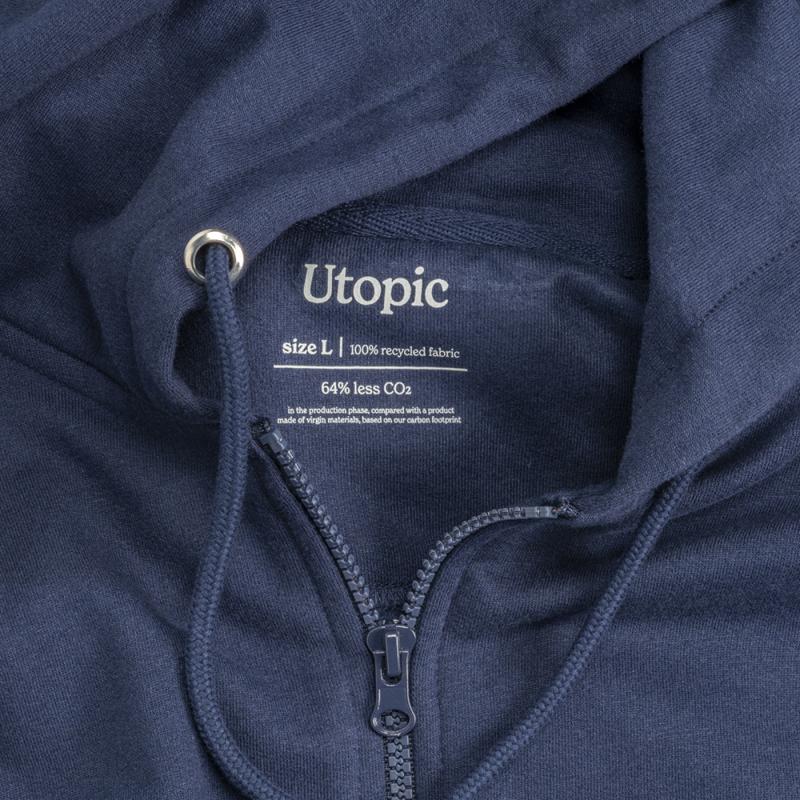 Tejido 100% regenerado. Sudadera unisex con capucha