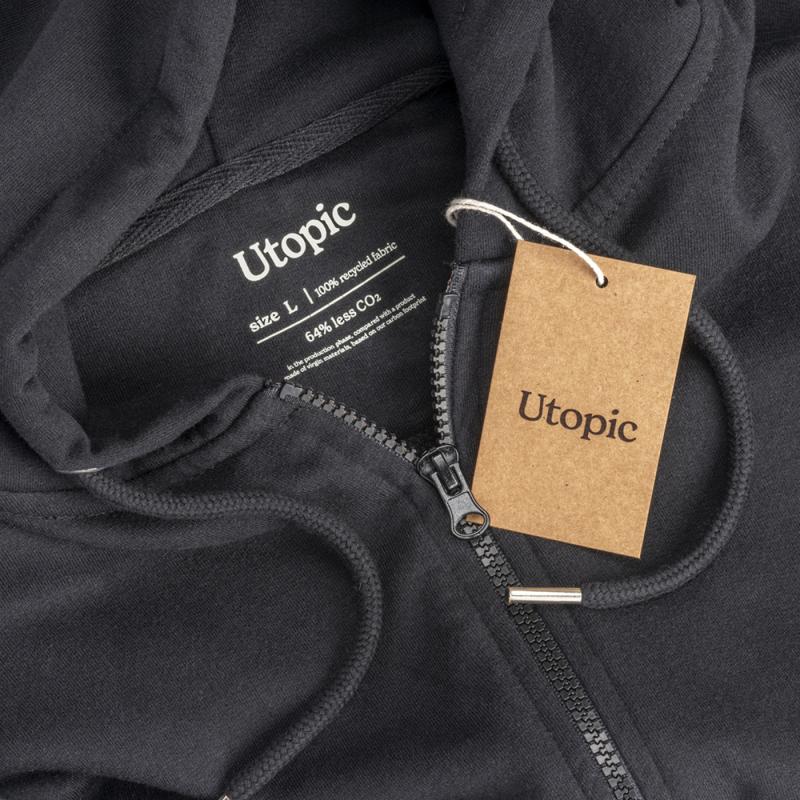 Tejido 100% regenerado. Sudadera unisex con capucha