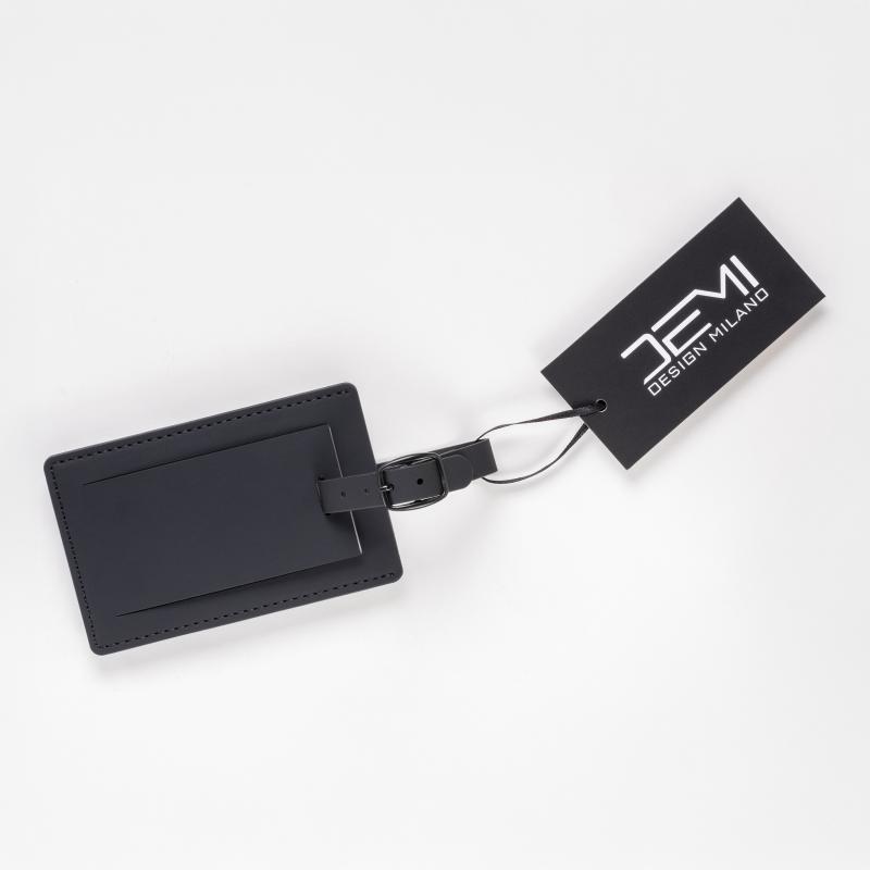 Etiqueta de equipaje de PU blando. Con tarjeta interior para nombre y datos de contacto