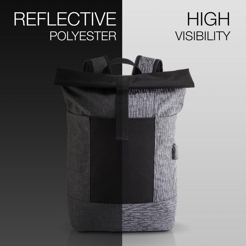 Mochila para portátil en poliéster reflectante