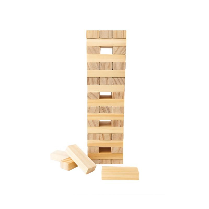 Torre reversible de madera, 54 bloques, con bolsa de algodón