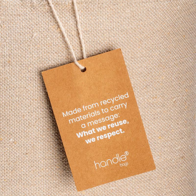 Bolsa shopper de algodon reciclado 300 g/m2 con efecto melange. Asas largas