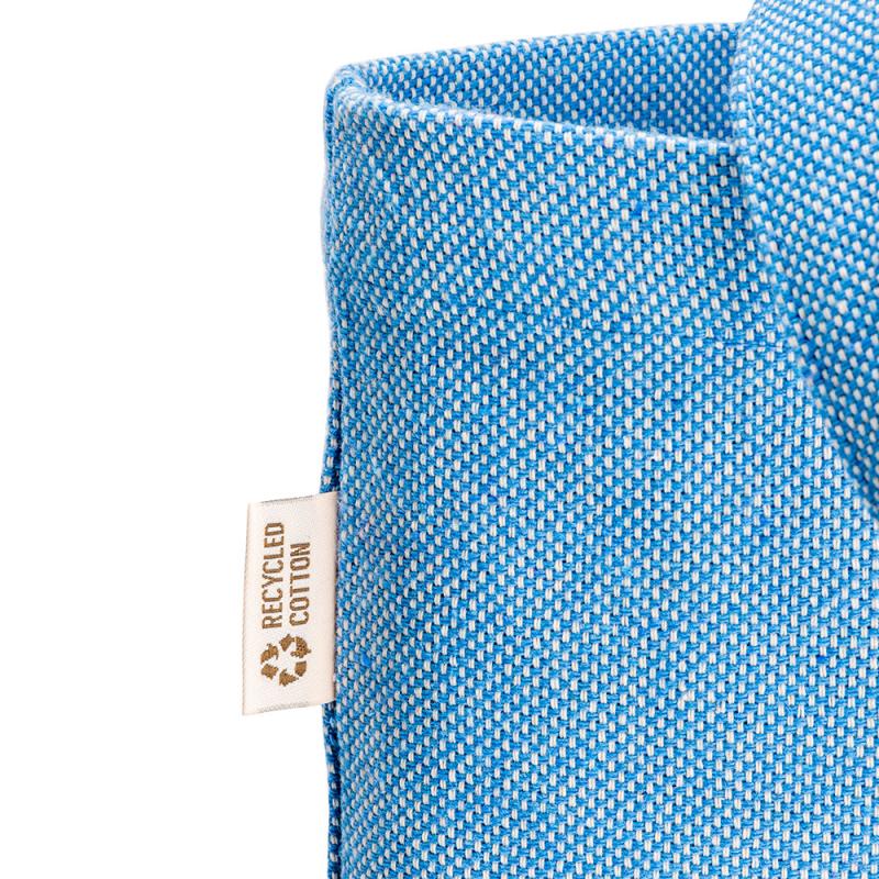 Bolsa shopper de algodon reciclado 300 g/m2 con efecto melange. Asas largas