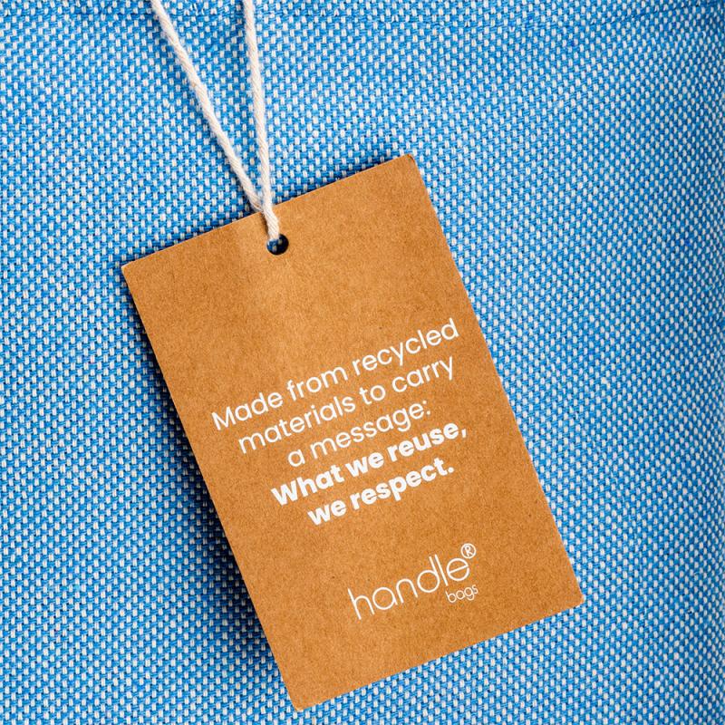 Bolsa shopper de algodon reciclado 300 g/m2 con efecto melange. Asas largas