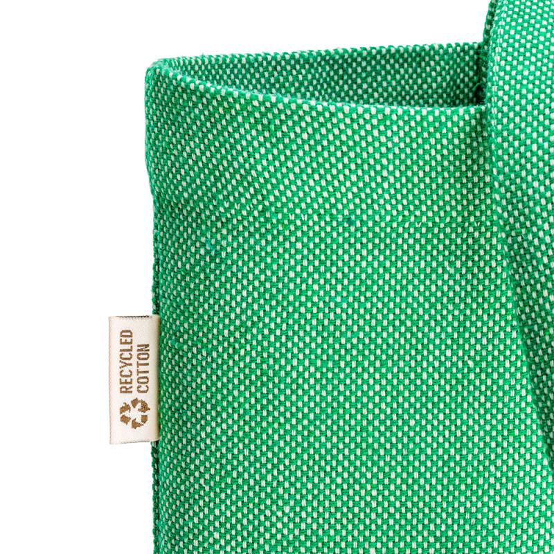 Bolsa shopper de algodon reciclado 300 g/m2 con efecto melange. Asas largas