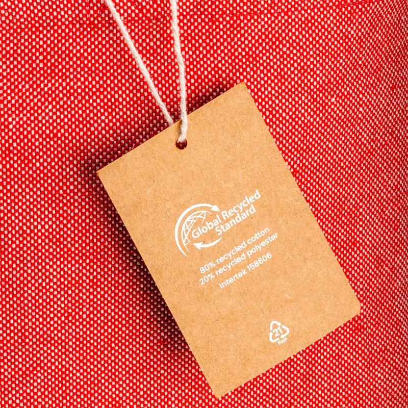 Bolsa shopper de algodon reciclado 300 g/m2 con efecto melange. Asas largas