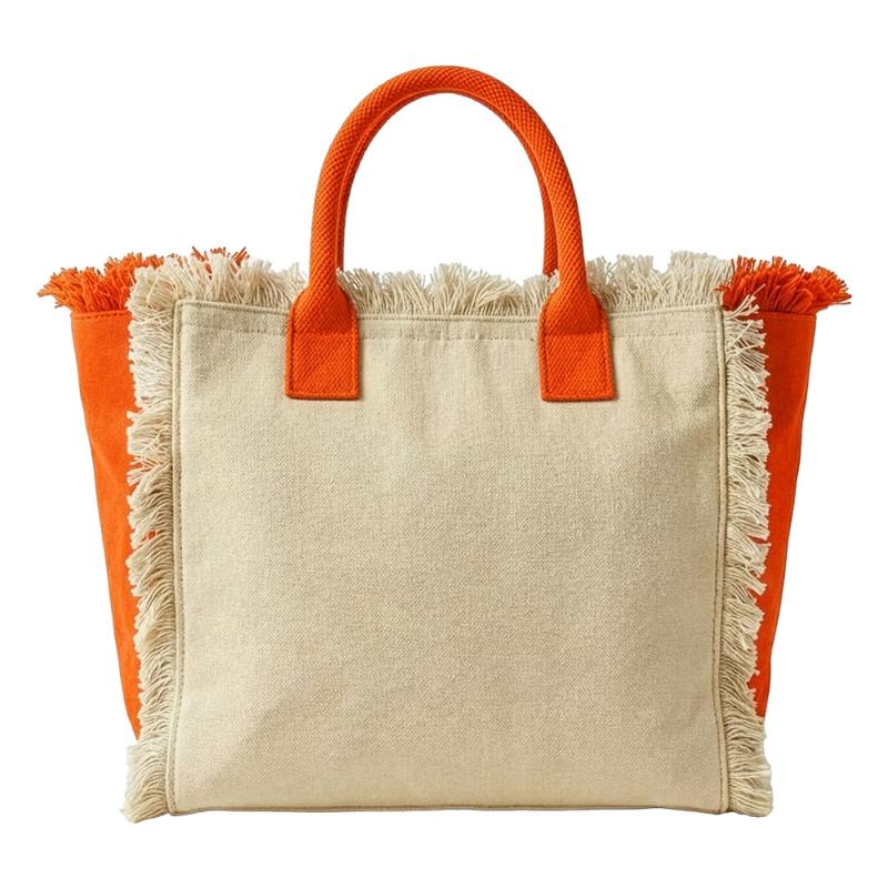 Bolsa maxi de algodon de 450 g/m2. Dispone de cierre con cremallera y bolsillo interior