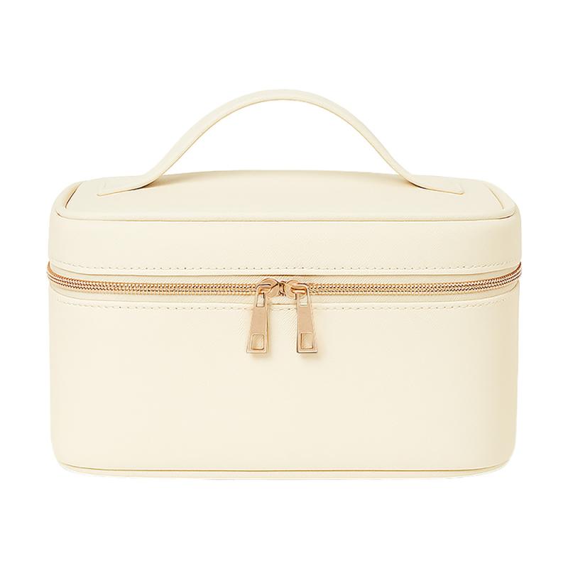 Neceser grande de piel sintética saffiano de grano fino en color pastel