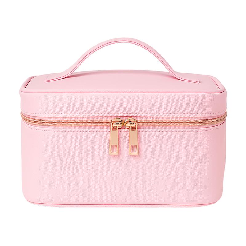 Neceser grande de piel sintética saffiano de grano fino en color pastel