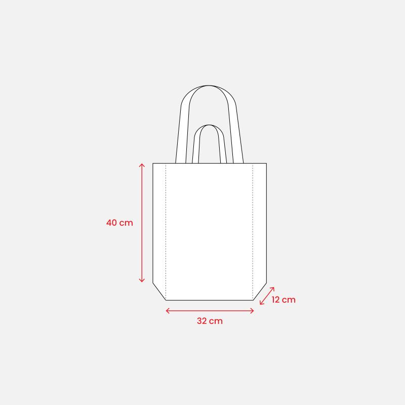 Bolsa tote de algodon canvas reciclado de 280 g/m2 con asas dobles y fuelle