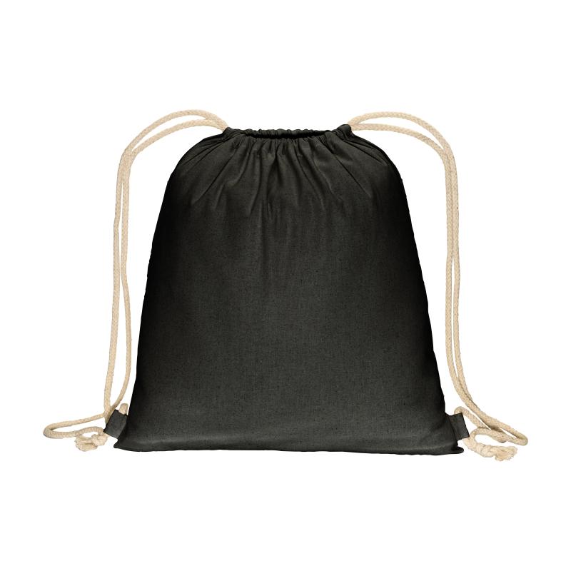 Mochila de color liso de algodón reciclado (140 g/m2). Cierre con doble cordón