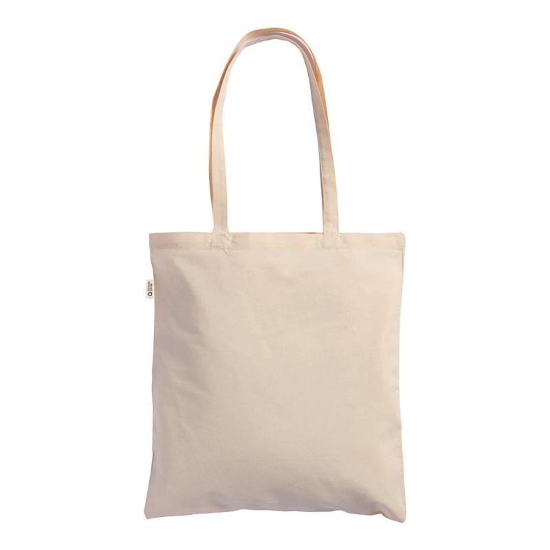 Bolsa shopper de color liso hecha de algodon reciclado de 280 g/m2