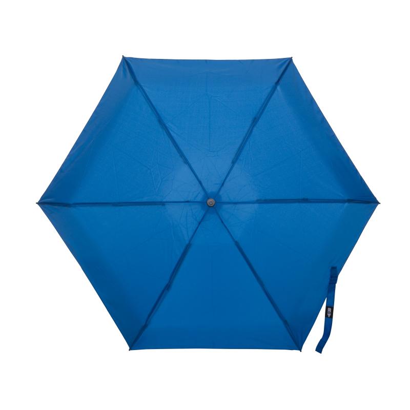 Mini paraguas de mano de R-PET con mango de madera