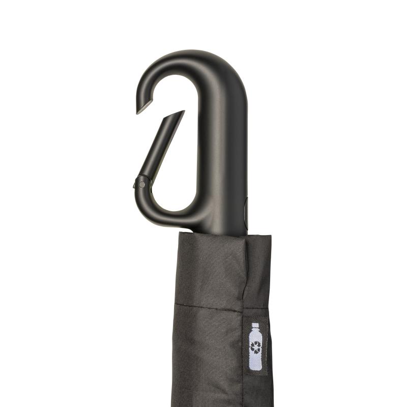 Paraguas automático R-PET con mango de mosquetón