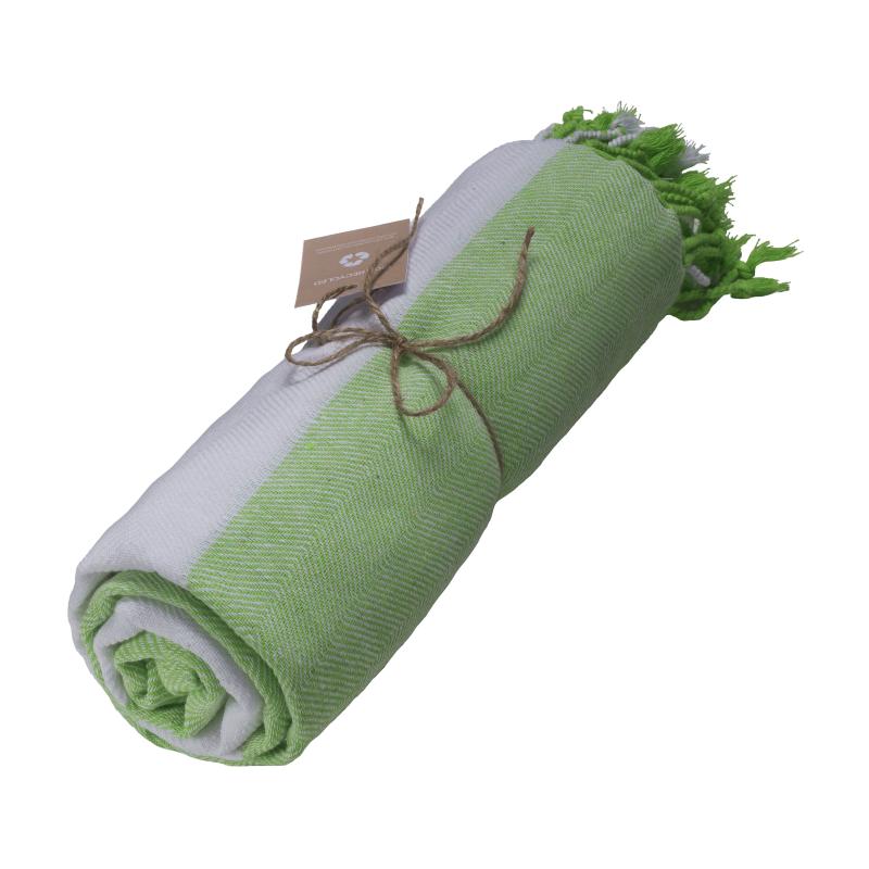 Toalla de playa de algodón reciclado de 180 g/m2 con certificado GRS