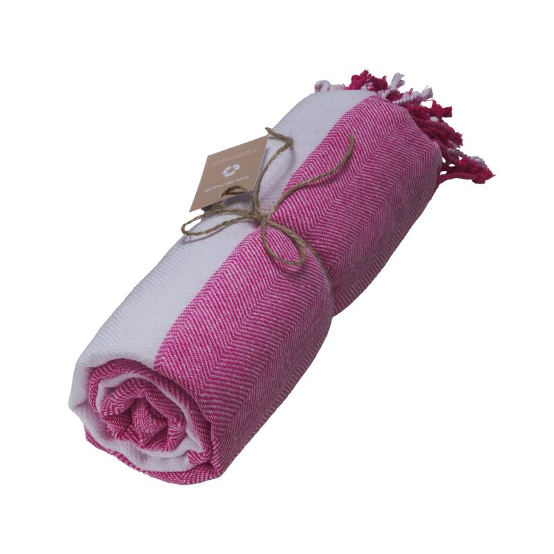 Toalla de playa de algodón reciclado de 180 g/m2 con certificado GRS