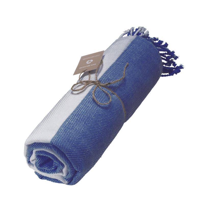 Toalla de playa de algodón reciclado de 180 g/m2 con certificado GRS