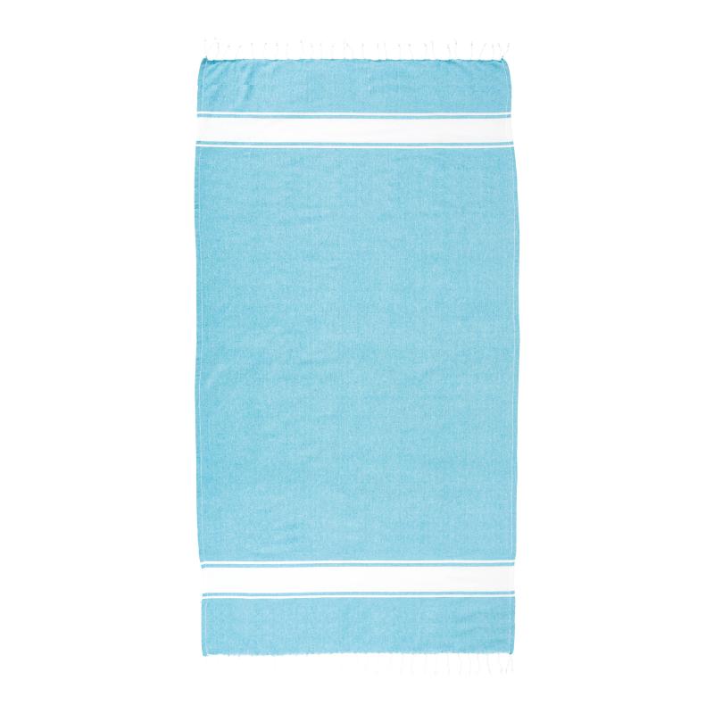 Toalla de playa de algodón reciclado de 150 g/m2 con certificado GRS