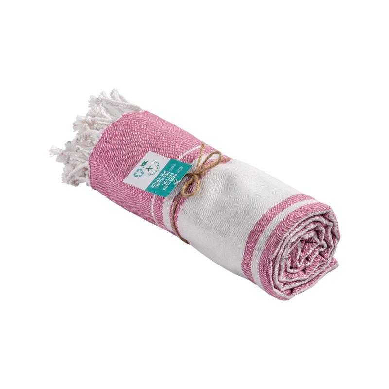 Toalla de playa de algodón reciclado de 150 g/m2 con certificado GRS