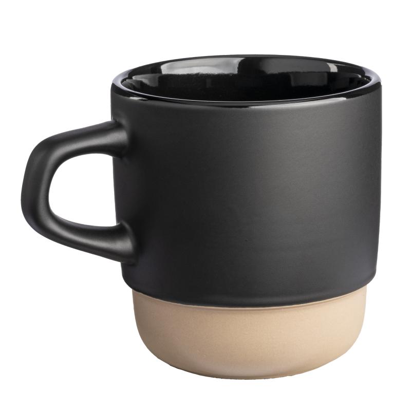 Taza de cerámica de 320 ml. Apilable. Con exterior mate e interior pulido