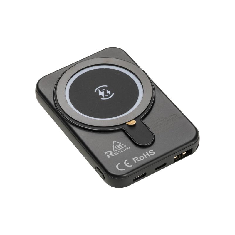 Banco de energía magnético R-ABS 5000 mAh, salida inalámbrica de 15W