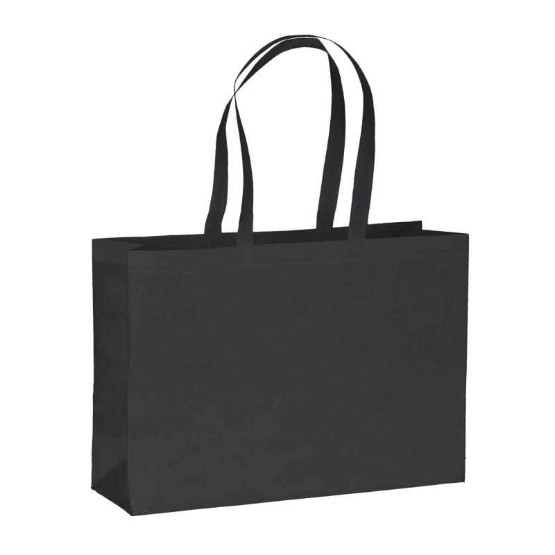 Bolsa shopper fabricada en PET reciclado de 100 g/m2 (TNT R-PET) termosellado