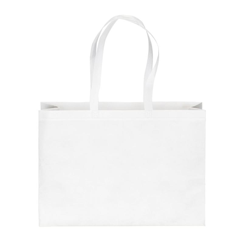 Bolsa shopper fabricada en PET reciclado de 100 g/m2 (TNT R-PET) termosellado