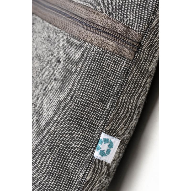 Portadocumentos de algodón reciclado de 180 g/m2 con cierre de cremallera, certificado GRS